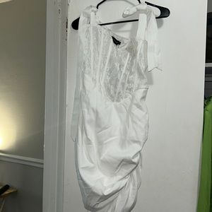 PLT All White Bodycon Lace Corset Dress